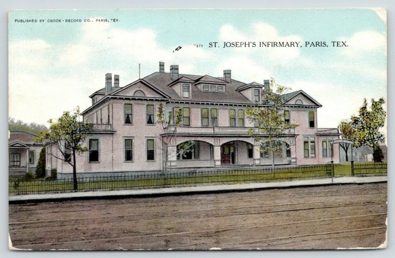 Paris Texas~St Joseph Infirmary~Catholic School Then Hospital~1908 Postcard 