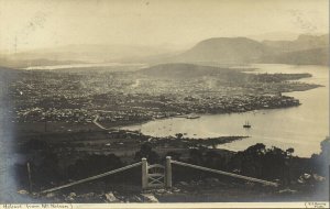 australia, TAS, HOBART, View from Mt. Nelson (1910) R.C. Harvey RPPC Postcard