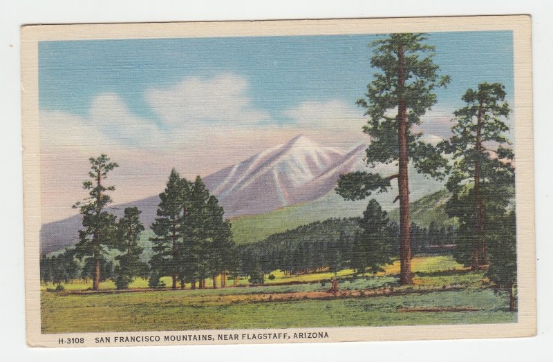 P2187 1949 postcard san francisco mountains near flagstaff arizona