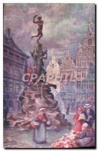 Postcard Modern Monument Brabo Antwerp Brabo Antwerpen Het monument