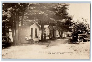 c1930's Cabins In The Pines Underwood Motor Camp Portland ME RPPC Photo Postcard 