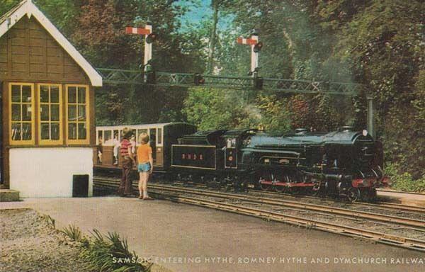 Samson Train Entering Hythe Station Vintage Railway Postcard