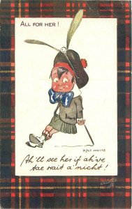 Postcard C-1910 Tuck Scotland boy Suitor romantic White 23-9080