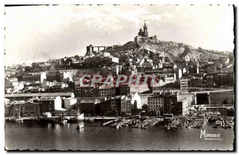 Modern Postcard Marseille Vieux Port and N D of the Guard