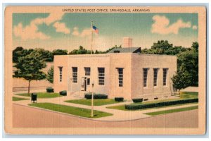 1947 United States Post Office Building US Flag Springdale Arkansas AK Postcard