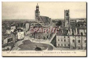 Old Postcard Paris L & # 39Eglise Saint Etienne Du Mont Le Lycee Henri IV And...