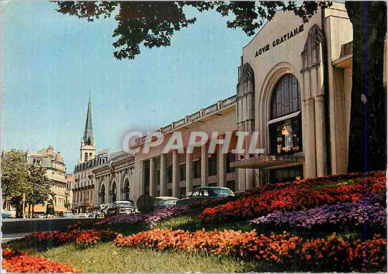 Modern Postcard Aix les Bains and the Thermal Establishment Flower beds in bloom