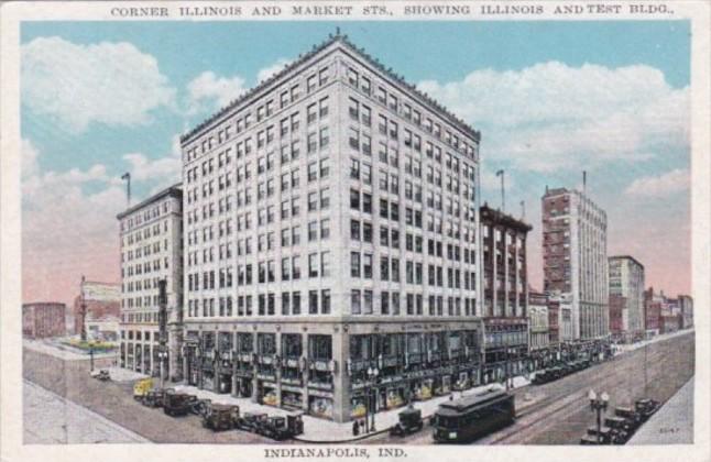 Indiana Indianapolis Corner Of Illinois & Market Streets Showing Illinois & T...