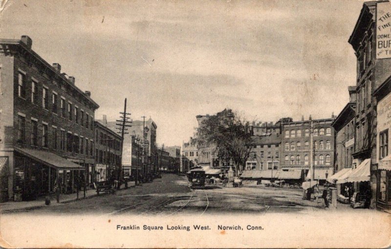 Connecticut Norwich Franklin Square Looking West 1906