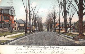 Bristol Connecticut~High Street From Bellevue Avenue~Nice Homes~1906 Postcard