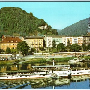 c1970s Bad Schandau, Germany Saxon Switzerland River Boat Town Chrome 4x6 PC M26