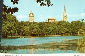 St. Mary's Lake at Notre Dame Campus, South Bend, Indiana Postcard