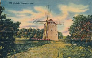 Scenic Old Windmill on Cape Cod, Massachusetts - Linen