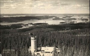 Kuopio Finland Puijo Observation Tower Real Photo RPPC Vintage Postcard