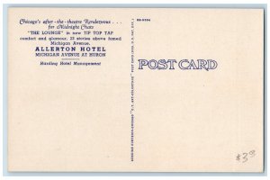 Chicago Illinois Postcard Tip Top Tap Allerton Hotel Lobby c1940 Vintage Antique