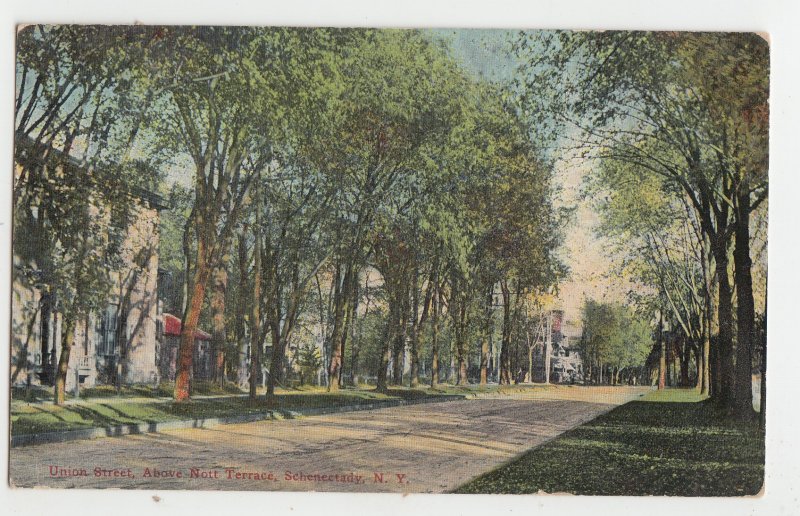 P2730 old postcard union ave street view houses etc schenectady new york used