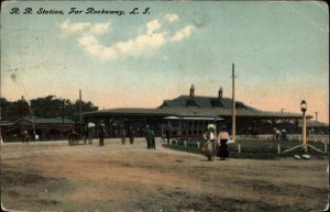 Rockaway Long Island New York NY Railroad Station Depot c1910 Vintage Postcard