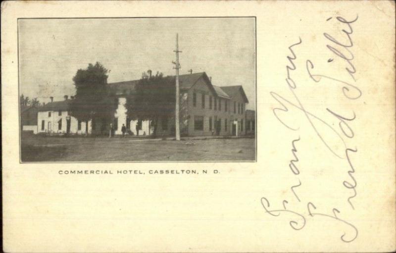 Casselton ND Commercial Hotel c1905 Postcard jrf