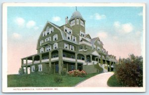 YORK HARBOR, Maine ME ~ HOTEL ALBRACCA c1920s York County Postcard