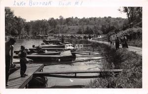 C80/ Glouster Burr Oak Lake Ohio Postcard Real Photo RPPC c50s Dock #1 Crowd