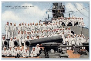 1920 Two Batteries Of 14 Inch Guns And Turret Crews Posted Antique Postcard