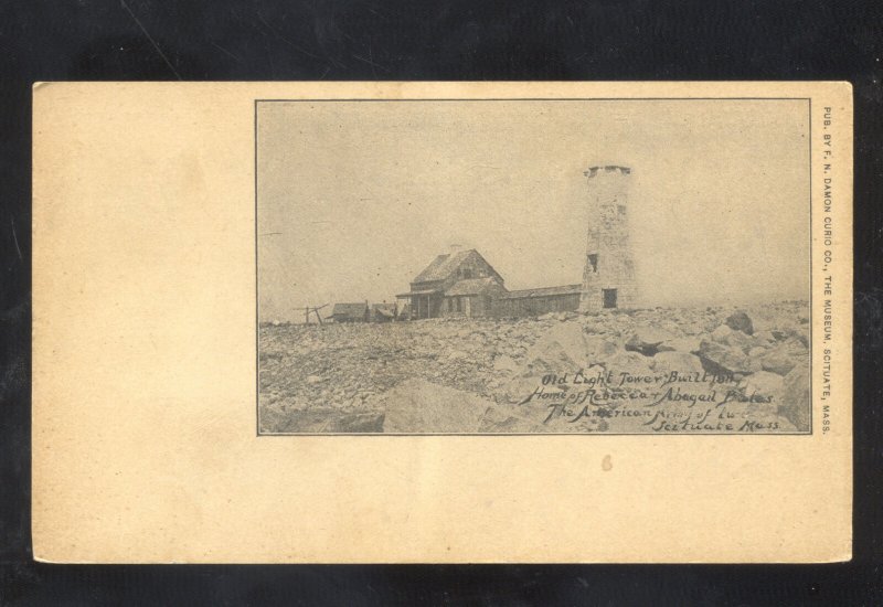 SCITUATE MASSACHUSETTS OLD LIGHT TOWER LIGHTHOUSE VINTAGE POSTCARD 1905