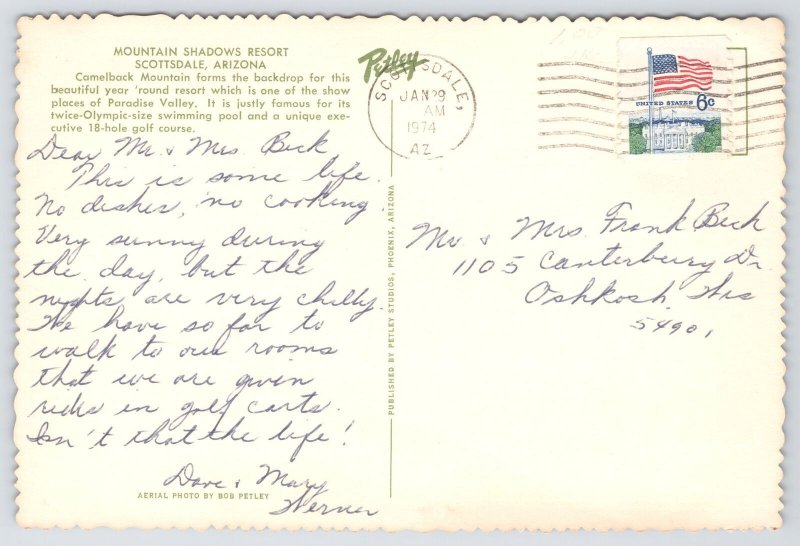 Scottsdale AZ~Mountain Shadows Resort~Camelback Mtn~Petley Continental Postcard