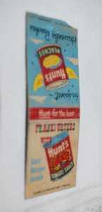 Hunt's Peaches Hunt's Tomato Sauce Advertising 20 Strike Matchbook Cover