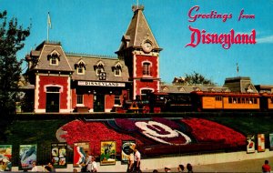 Disneyland Greetings Showing Santa Fe and Overland Railroad Station