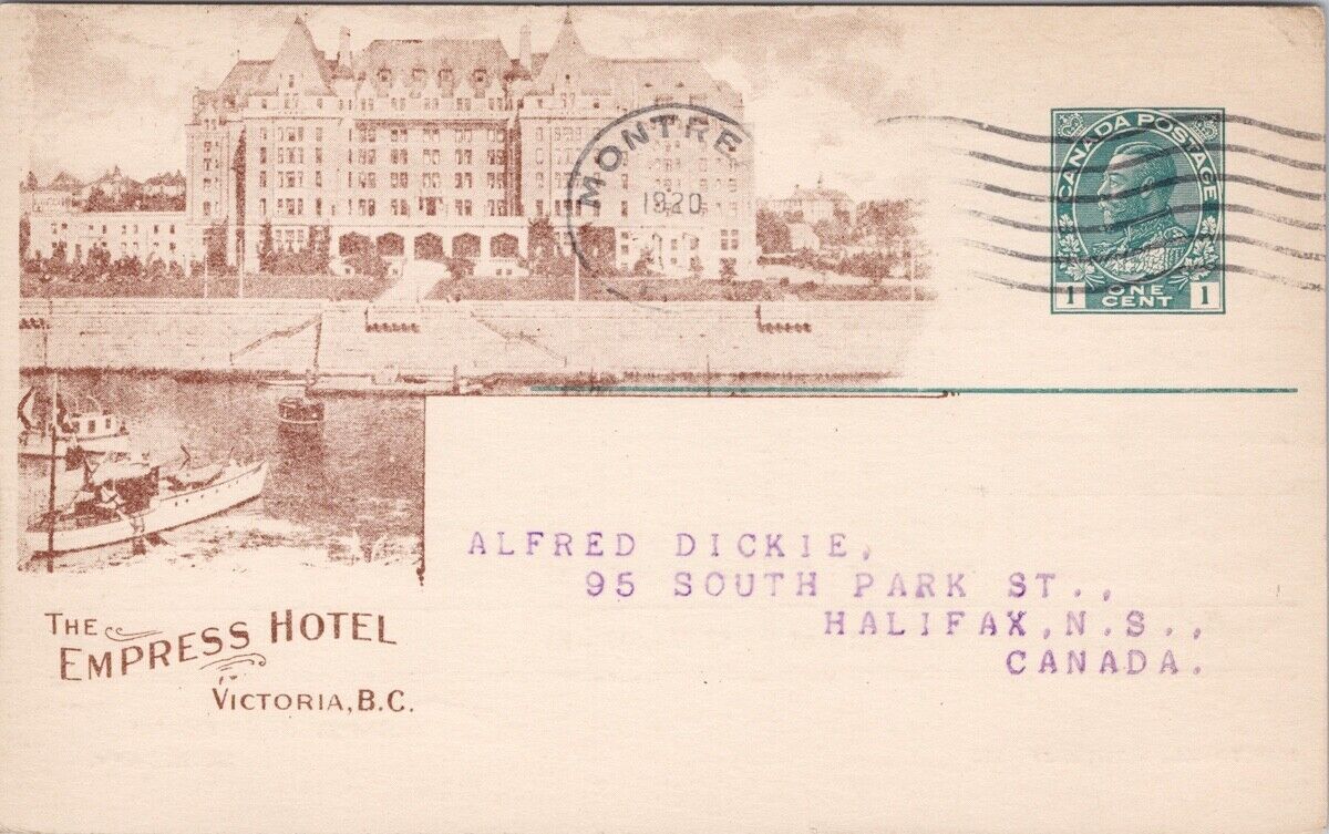 Empress Hotel Victoria Bc Canadian Pacific Railway Earnings Cpr Postcard H Canada British