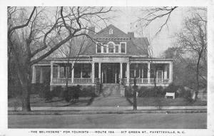 Fayetteville North Carolina The Belvedere Tourist Home Antique Postcard K94070