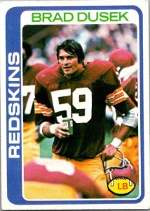 1978 Topps Football Card Brad Dusek Washington Redskins sk7435