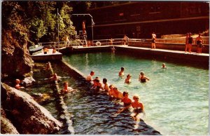 Postcard SWIMMING POOL SCENE Radium Hot Springs British Columbia BC AK2334