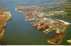 Mississippi Pascagoula Aerial View Of Pascagoula River Showing Ingalls Shipyard