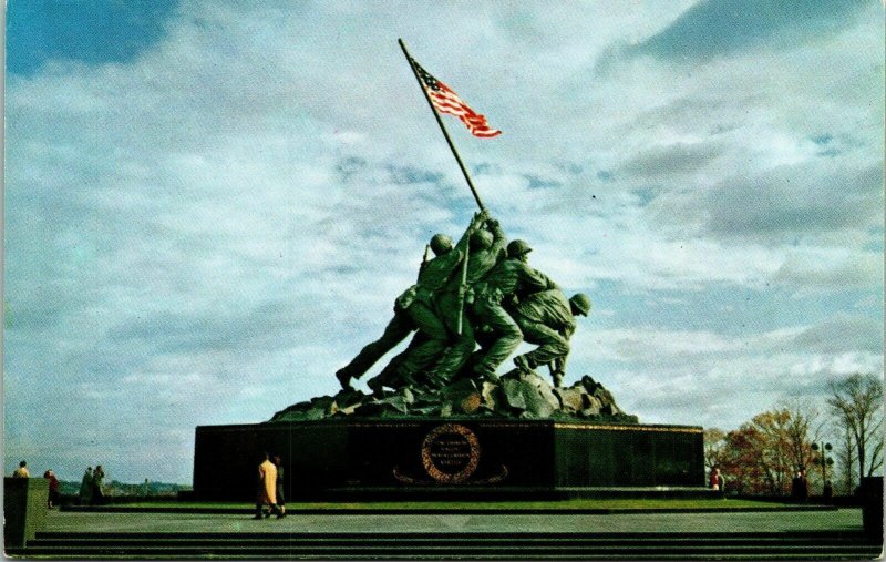 US Marine Corps War Memorial Arlington Virginia VA Postcard VTG UNP Vintage 