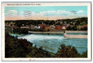 1932 Bird's Eye View Of Livermore Falls Maine ME Posted Antique Postcard