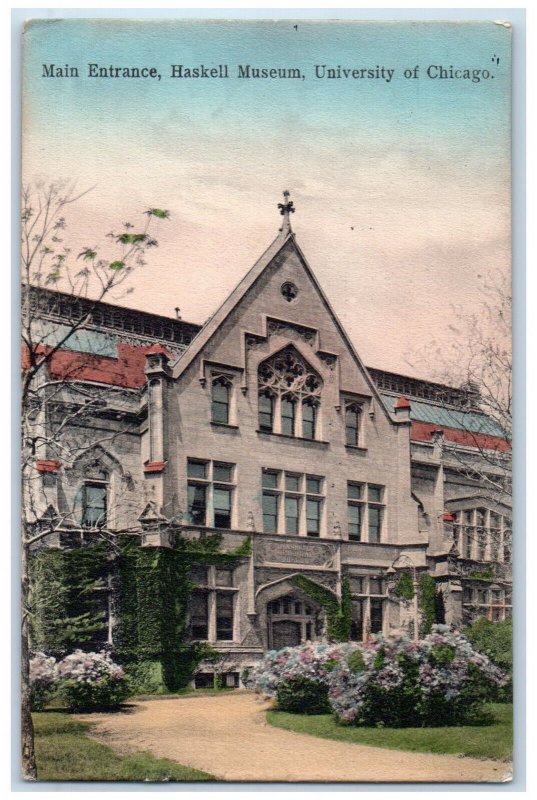 1908 Main Entrance Haskell Museum University Of Chicago Illinois IL Postcard 