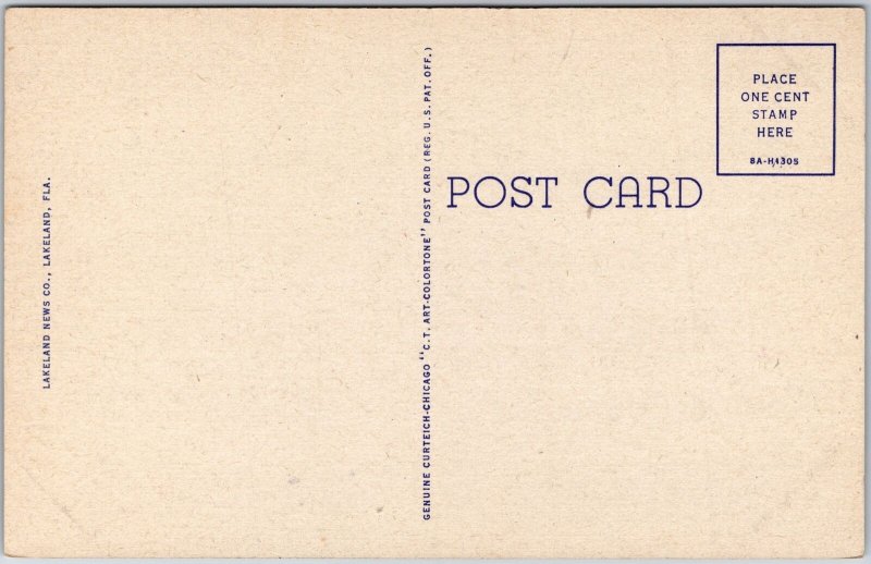 United States Post Office Lakeland Florida FL Postal Service Building Postcard