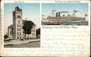 Fall River Massachusetts MA Court House Ship 1900s-10s Postcard