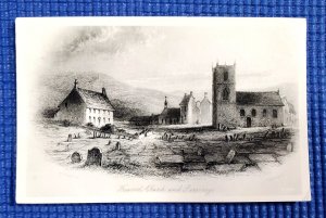 Vintage Haworth Church, Bronte Parsonage & Cemetary Yorkshire England Postcard