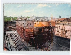 Postcard The Wasa in dry dock after the salvage, Vasa Musuem, Stockholm, Sweden