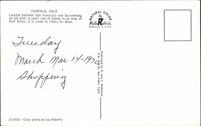 Fairfield California CA Woolworth's Storefronts Classic Cars Vintage