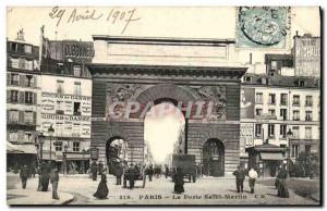 Old Postcard Paris La Porte Saint-Martin