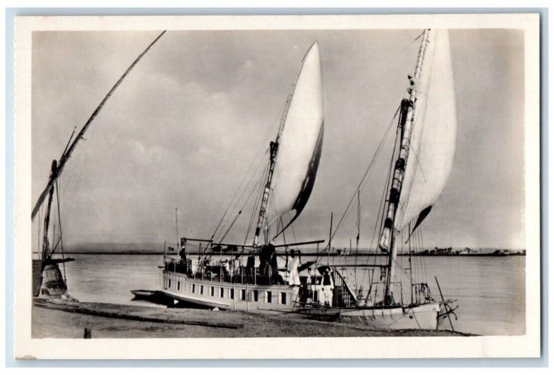 c1950's Ibis Boat Ship Christian American Mission Egypt RPPC Photo Postcard