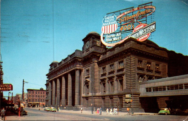 Illinois Chicago The Chicago and Northwestern Station 1957