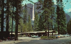 California, 1967 Entrance Yosemite Lodge Upper Falls National Park Postcard