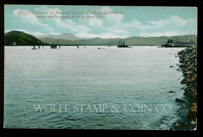 Early Postcard Pacific Entrance to Panama Canal Canal Zone B4035