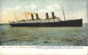 S.S. Kaiser Wilhelm II Ocean Liner, Oceanliner Ship Writing on back big creas...