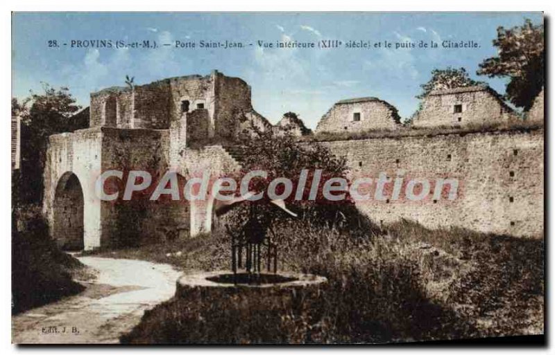 Old Postcard Provins Porte St Jean Inner View