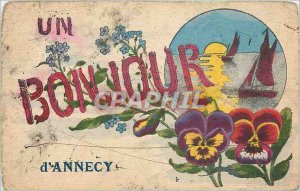 Old Postcard Greetings Annecy